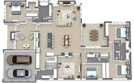 Single Story 4 Bedroom House Plans