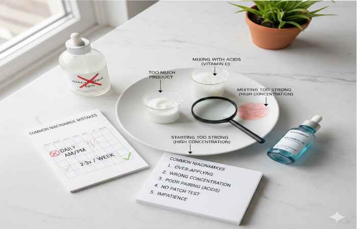 common mistakes when using niacinamide