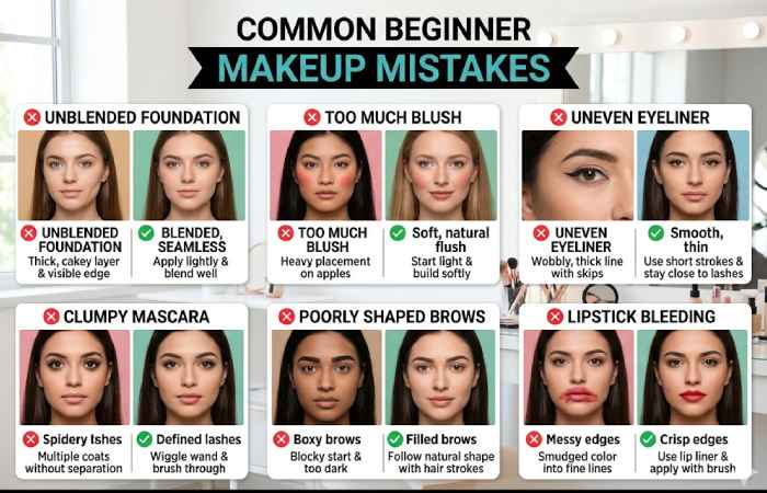common beginner makeup mistakes 